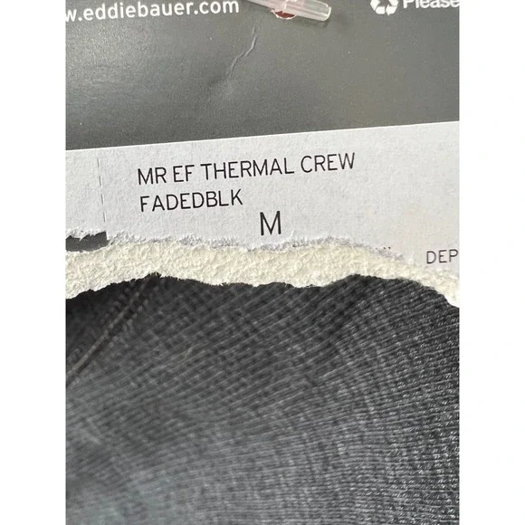 Eddie Bauer Thermal Shirt Mens Medium NWT Long Sleeve‎ Crew Waffle Knit Gray - Picture 3 of 10
